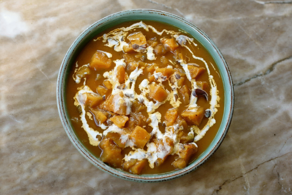 Autumn Chili-Spiced Chunky Pumpkin Soup